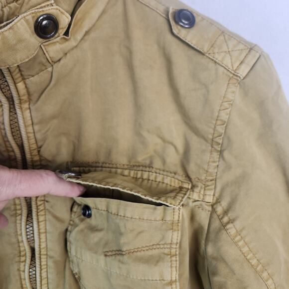 American Stitch Khaki Moto Jacket Multi Pockets Full Zip Men’s SZ SM EUC - Picture 7 of 16